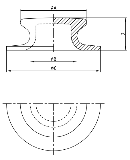 Acero fundido 6 'bot&oacute;n de bot&oacute;n